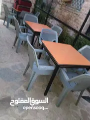  4 طاولة طعام أربع كراسي بلاستيك إربد