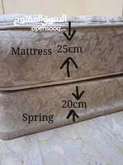  3 queen size mattress with spring bed base 150x200 used for urgent sale