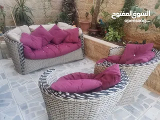  1 طقم راتان 5 مقاعد مستعمل بحالة الجديد