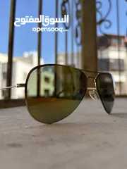  1 نظاره شمسيه اصليه rayban  نظارة شمسية Aviator كلاسيكية بعدسات عاكس