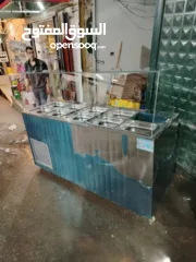  1 ثلاجة عرض ستانلس ستيل – نظيفة وجاهزة للشغل فورًا