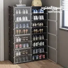  6 ortable Shoe Rack Organizer Tower,Modular Cube Storage Shoes Cabinet with Translucent Door