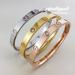  12 Carter طقم أساور كارتير  مكفول لون سنتين  3 أساور ( فضي - نحاسي - دهبي )