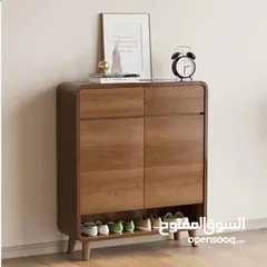  1 تعال ومش هتخسر خزانة أحذية من الخشب الفاخر