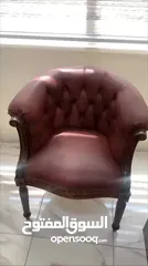  6 طقم كنب فاخر من خشب الزان والجلد