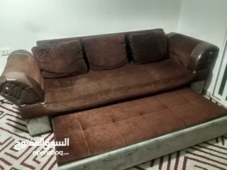  7 طقم كورنر + قطعه ثلاثيه قابل للفتح إلى سرير