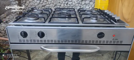  4 فرن ايطالي بلت ان غاز 90×60 مع طباخ بلت ان سمالفيك بلت ان تايمر و مروحة و اضاءة شغالين 100%