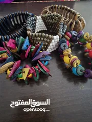  21 اساور خشبية ملونة جديدة