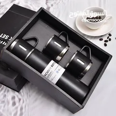  8 Vacuum Flask Set with 3 Stainless Steel Cups Combo 500ml طرموس لحفظ المشروبات الساخنة والباردة