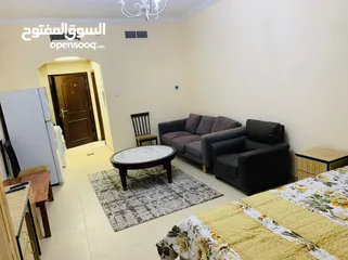  6 للإيجار الشهري شقة استوديو مفروشة بالكامل في عجمان منطقة الجرف أبراج الياسمين