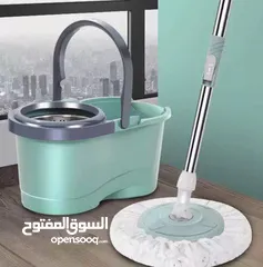  1 خلي تنظيف بيتك أسهل وأسرع مع الممسحة الدوّارة الذكية!رأس ألياف فيها 300,000 شعيرة دقيقة بتمت