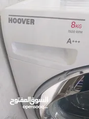  6 غساله هوفر إيطالي 8 كيلو 1500 دوره توفير عالي كهرباء A+++ لون ابيض بحاله ممتازه