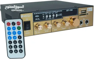  1 امبليفاير  Stereo Audio Amplifier 2 Channels Bluetooth USB SD MP3 Karaoke bt-158