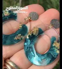  7 Hand made resin earrings,pendants