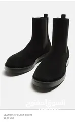  1 ZARA original black suede men boots used size 43  شوز ماسيمو اصلي