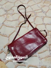  9 شنطة وحقيبة جلدية فاخرة وانيقة للسيدات بلون خمري أنيق مصنوعة من الجلد الأصلي الطبيعي 100 %