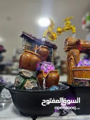  1 نافورة فخارية 3 جرار – لمسة فخامة لبيتك تدفّق مي متدرّج من 3 جرار بصوت هادي بعمل أجواء استرخاء