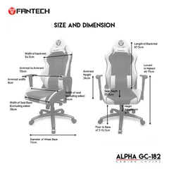  7 كرسي العاب فانتيك جديد متوفر عدة اللوان FANTECH ALPHA GC-182 GAMING CHAIR  Red