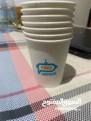  6 كاسات كرتون 7 Oz 9,,,  Oz ، طباعة خاصة بحد أدنى 500 للمكاتب والمشاريع الصغيرة