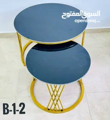  10 طقم طاولات قطعتين وسط شايش جرانيت قواعد حديد مغلفن مقاوم للصدأ عرض حصري لطاولات الترند