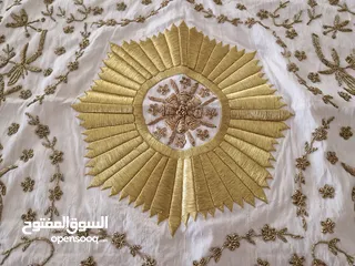  5 Embroidered Indian silk centre table cover 98x98cm شرشف طاولة تطريز هندي على حرير