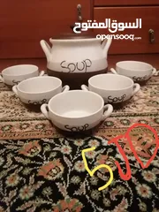  1 ابريق+كاسات / طنجر+صحون / مقات نسكافيه / فناجين قهوة / خلاطة كابتشينو/فازه اثرية قديمه