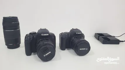  4 كاميرا كانون 800D و كاميرا 200D للبيع بحالة ممتازة