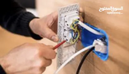  2 فني اعمال كهربائية صيانة تشطيبات كهرباء توصيلات كهربائية تركيب  بريزات مفاتيح كهربائية سبوت ثريات