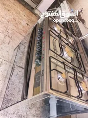  13 فرن غاز يونيفرسال ايطالي ستانلس ستيل شغال فوق و تحت مع بعض نار زرقاء قوية شوايات ممتازه قياس 90 و 80