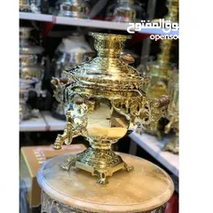  16 سماورالفحم للنحاسية الفاخرة 6-8 ليتر 100./. نحاسية 100./.صنع يدوية الفاخر مجلل صنع في ايران