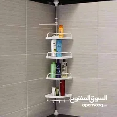  18 ستاند زاوية لتنظيم أدوات النظافة للحمام او المطبخ رفوف كورنر قابله لتعديل الطول