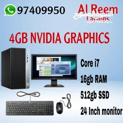  2 4gb NVIDIA Graphics Core i7 -16gb Ram 512gb ssd 24 Inch Monitor