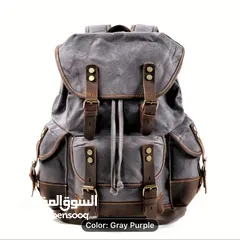  8 Vintage-Inspired Brown Leather Backpack with Zipper Closure - Durable Canvas,