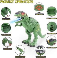  10 PESUMA – Robot dinosaure T rex, jouets pour enfants ,marche avec lumière LED, Projection rugissante