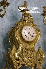  2 Rococo Elegance Lancini Table Clock with Candle Holders