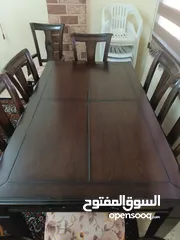  6 طاولة سفرة 8 كراسي بحاله جيده للبيع في الرصيفه حي الرشيد
