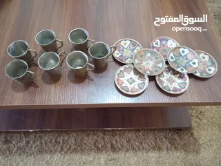  9 اطقم نحاسيات قديمه ورسم يدوي جميل