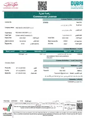  1 رخصة تجارية قديمة للبيع مع حساب بنكي   قابل للتفاوض Old grocery llc licence with bank for urgent