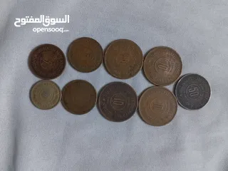  9 عملات قديمة تراثية اردني وفلسطيني عدة تواريخ