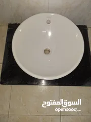  1 DURAVIT  مغسلة  42cm  x 42cm فوق   الرف صحن  مع قاعدة رخام 50cm x 65cm