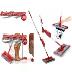  7 لمامه و مكنسه شحن جي 6  الحمراء لمامة شحن الدواره SWIVEL SWEEPER مكنسة اللمامه العجيبه
