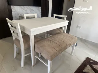  7 طاولة سفرة خشب زان بحاجة فقط لدهان