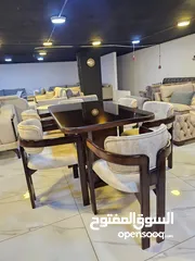  3 طاولة سفرة 6 كراسي موديل تركي ثقيل خشب زان ولاتيه وقشرة بلوط الكراسي خشب زان كامل