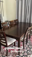  5 DINING TABLE solid wood (8 chairs)