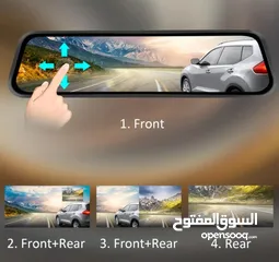  1 مرآة الرؤية الخلفية للسيارة بعدسة مزدوجة ومسجل قيادة Full HD 1080P WiFi