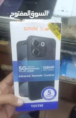  1 جديد بالكرتونة Spark 30 5G رام 12 جيجا 128 مكفول سنة متوفر توصيل