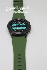  2 SAMSUNG GALAXY WATCH 3 SIZE 45MM WITH ARMY GREEN RUBBER BAND