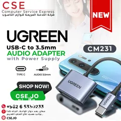  1 UGREEN CM231 USB-C to 3.5mm Audio Adapter with Power Supply