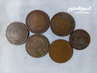  7 عملات قديمة تراثية اردني وفلسطيني عدة تواريخ