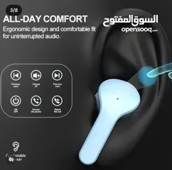  4 سماعات بلوتوث لاسلكية بشاشة عرض – تصميم أنيق وشحن ذكي